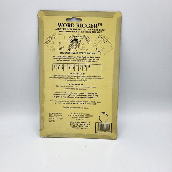 The Word Rigger Fast Action Word Challenge Card Game 1999 Reisner Sonic NEW - Picture 2 of 4